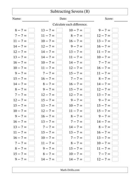 subtracting by 7s from 100